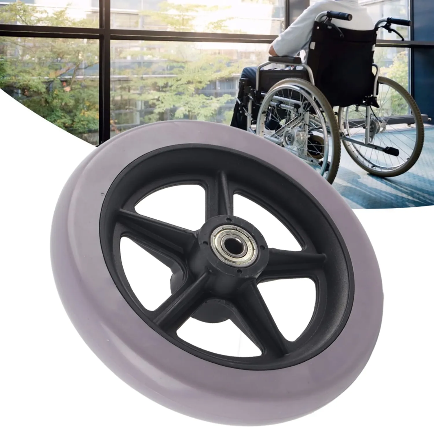 Garosa roue avant de fauteuil roulant 6 pouces en caoutchouc 147 mm
