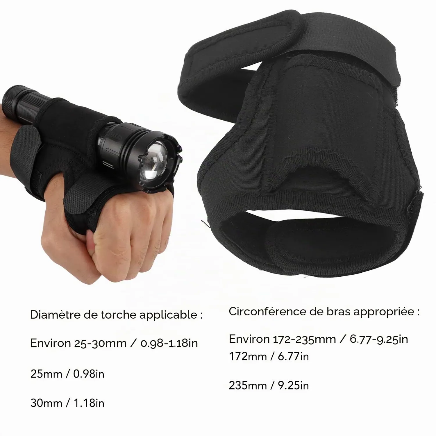 Garosa support de lampe torche mains libres 25–30 mm, nylon