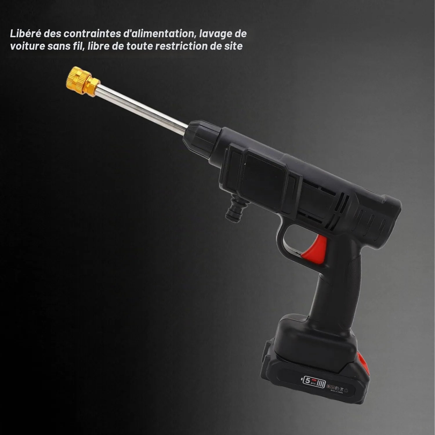 Garosa nettoyeur haute pression sans fil 350 PSI, batterie 1500 mAh
