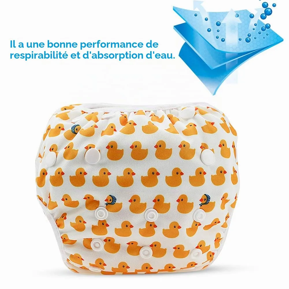 Garosa couche de bain bébé à boutons taille réglable motif canard