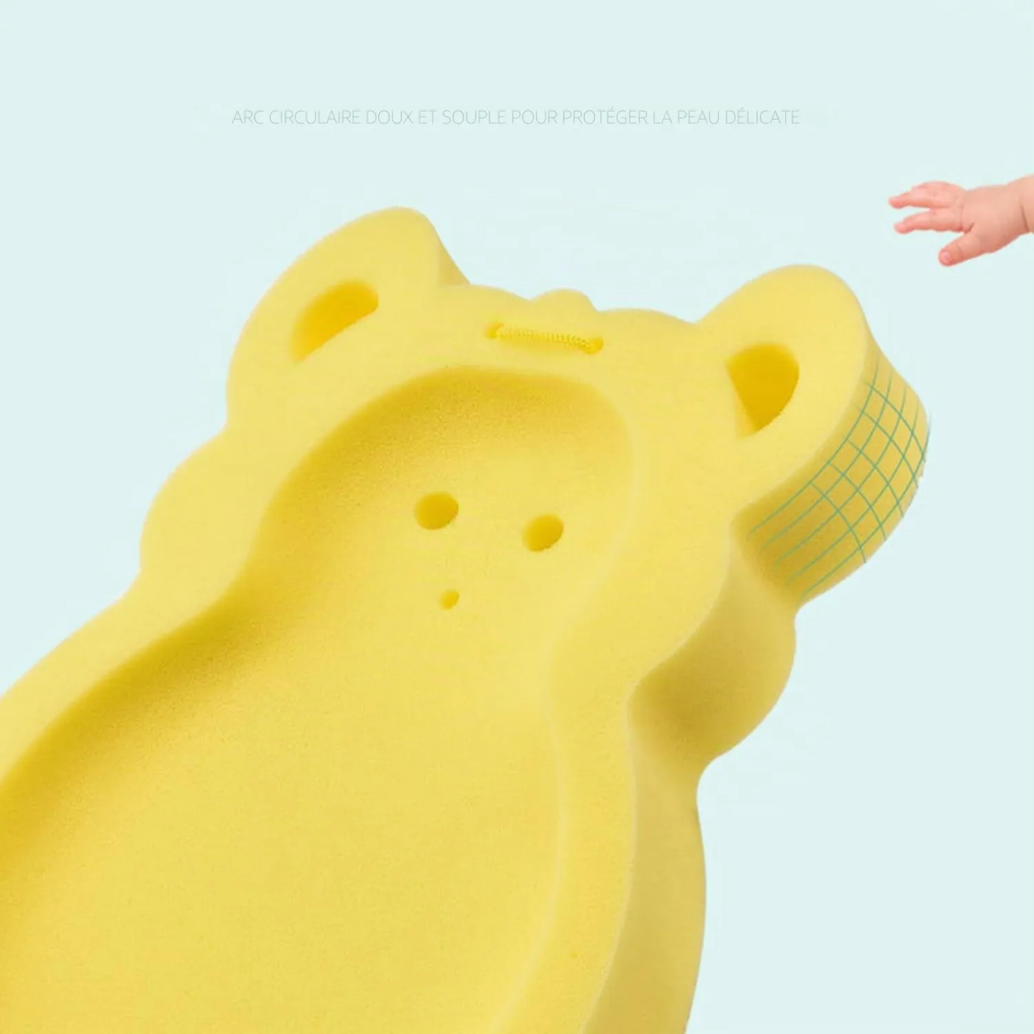 Garosa coussin de bain bébé jaune en éponge antidérapant
