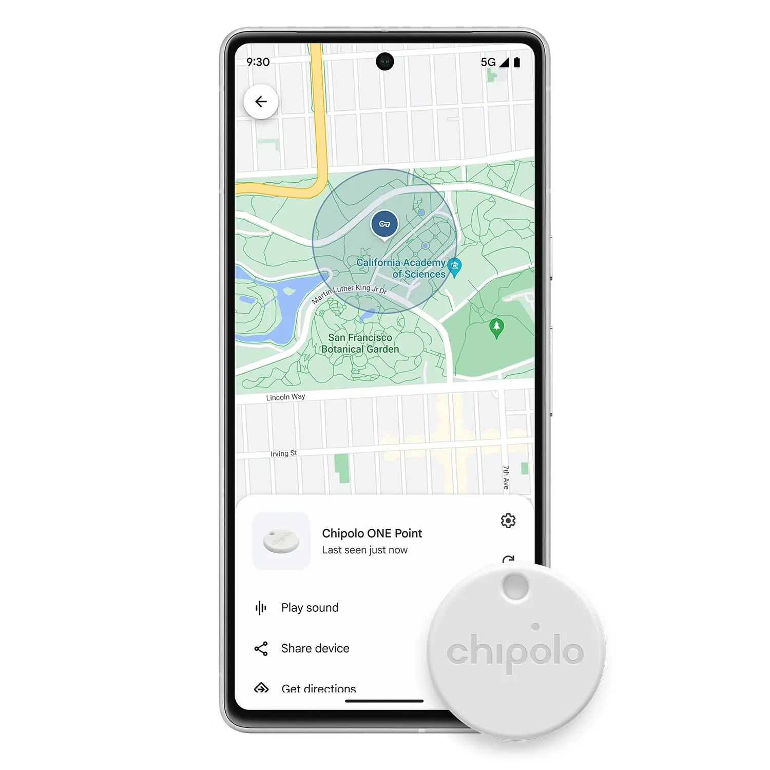 Chipolo ONE Point tracker clés pack de 4 blanc cassé sonore