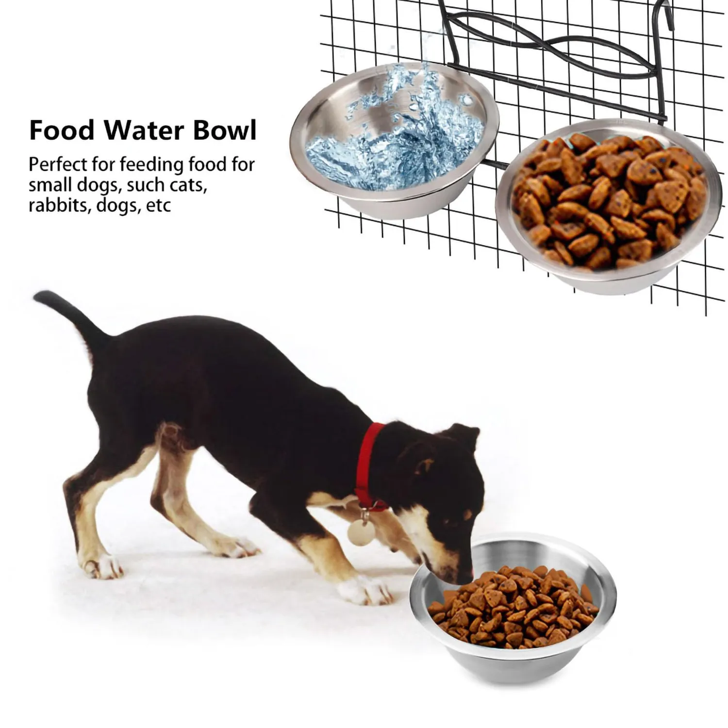 Garosa bol animaux inox suspendu 13 cm