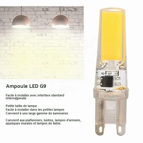 Garosa ampoule LED G9 9 W 3000 K blanc chaud, lot de 6