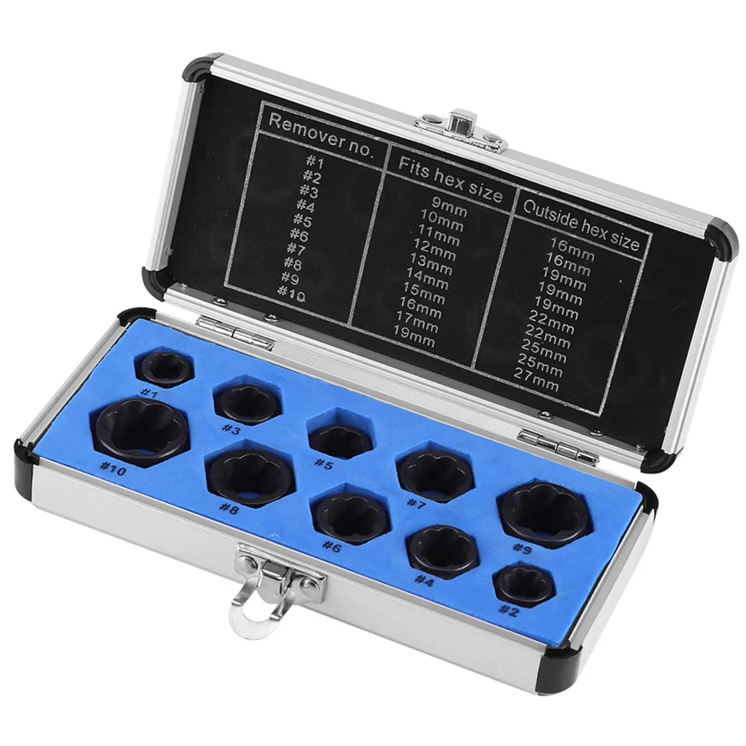 Garosa extracteur d’écrous 9–19 mm lot de 10 en alliage