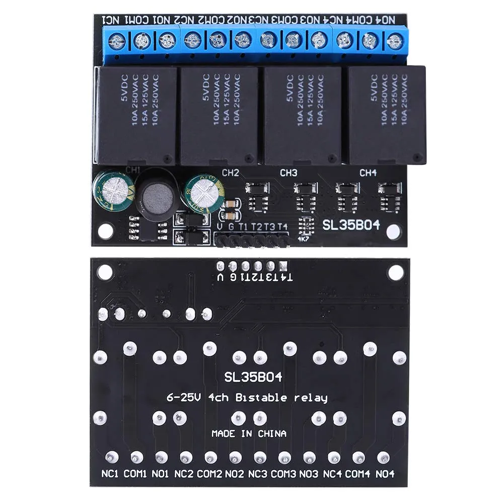 Garosa Module Relais Bistable 4 Canaux DC 6-24V 10A