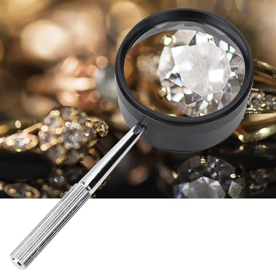 Garosa 35x50mm loupe de poche 10X manche zinc