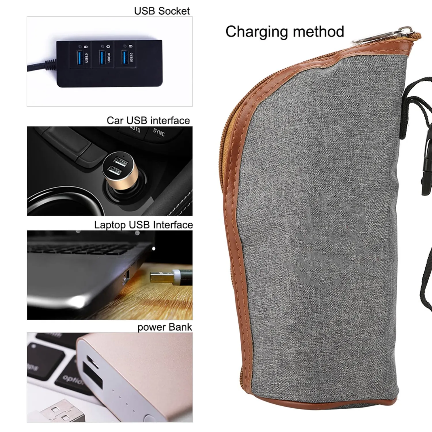 Garosa chauffe-biberon USB portable pour biberon de voyage