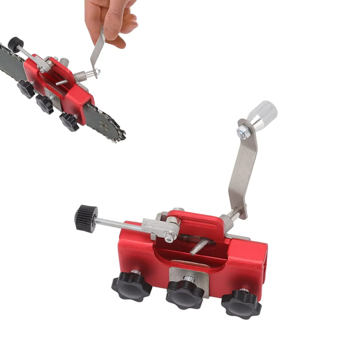 Garosa gabarit d’affûtage de chaîne de tronçonneuse rouge en aluminium
