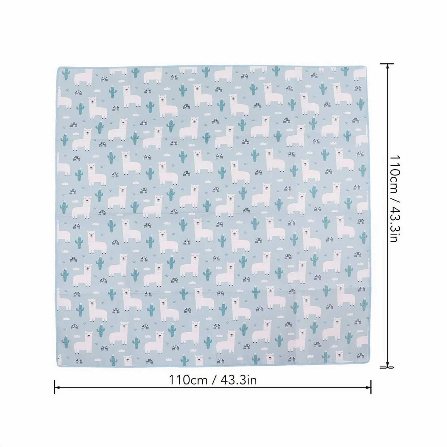 Garosa tapis de jeu bébé réversible 110 × 110 cm bleu rembourré