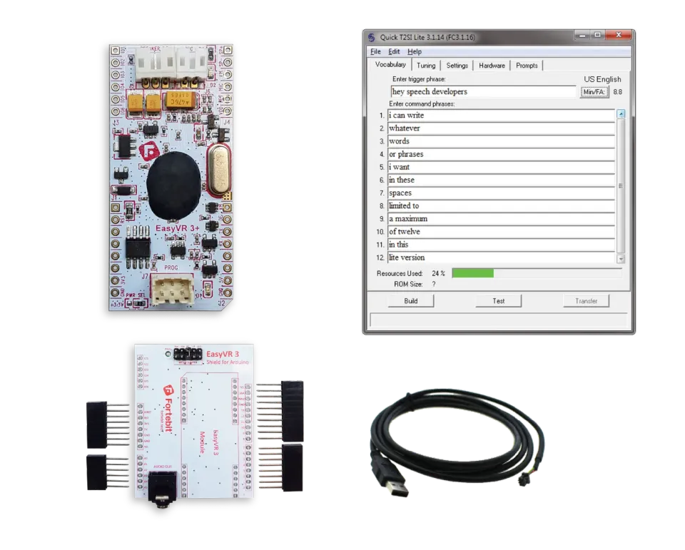 Fortebit EasyVR 3 Plus Development Kit module reconnaissance vocale