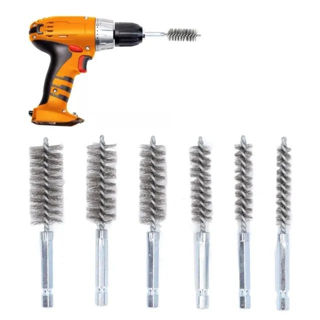Garosa brosses d’alésage 6 tailles fil d’acier argent 6 pièces