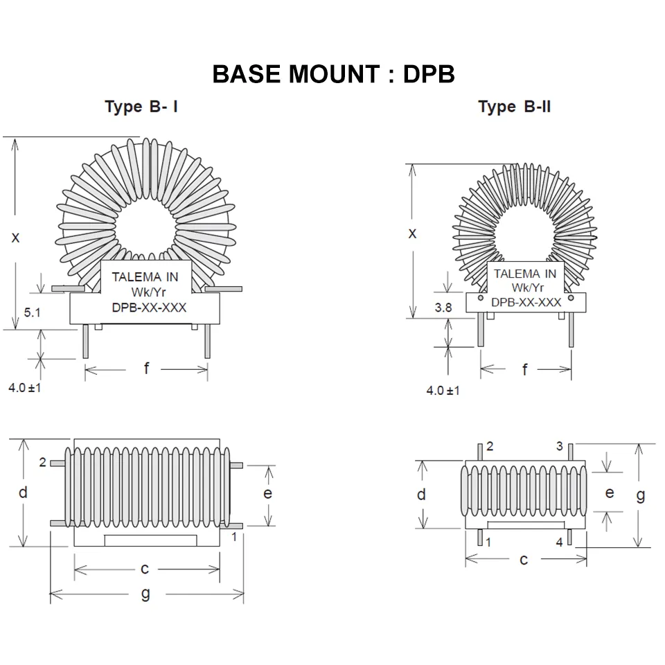 Talema DP Series inductance de puissance pour alimentation