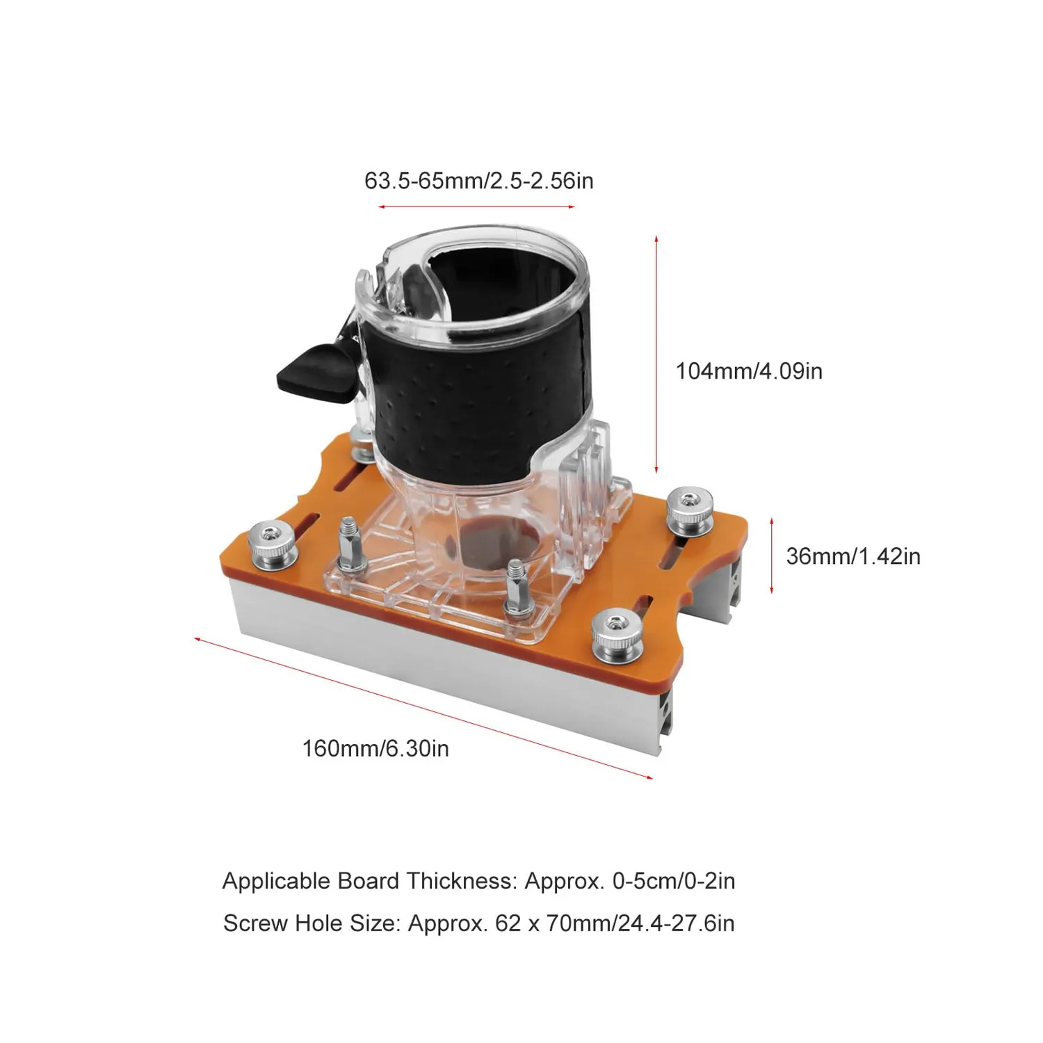 Garosa base défonceuse 2 en 1 65 mm aluminium