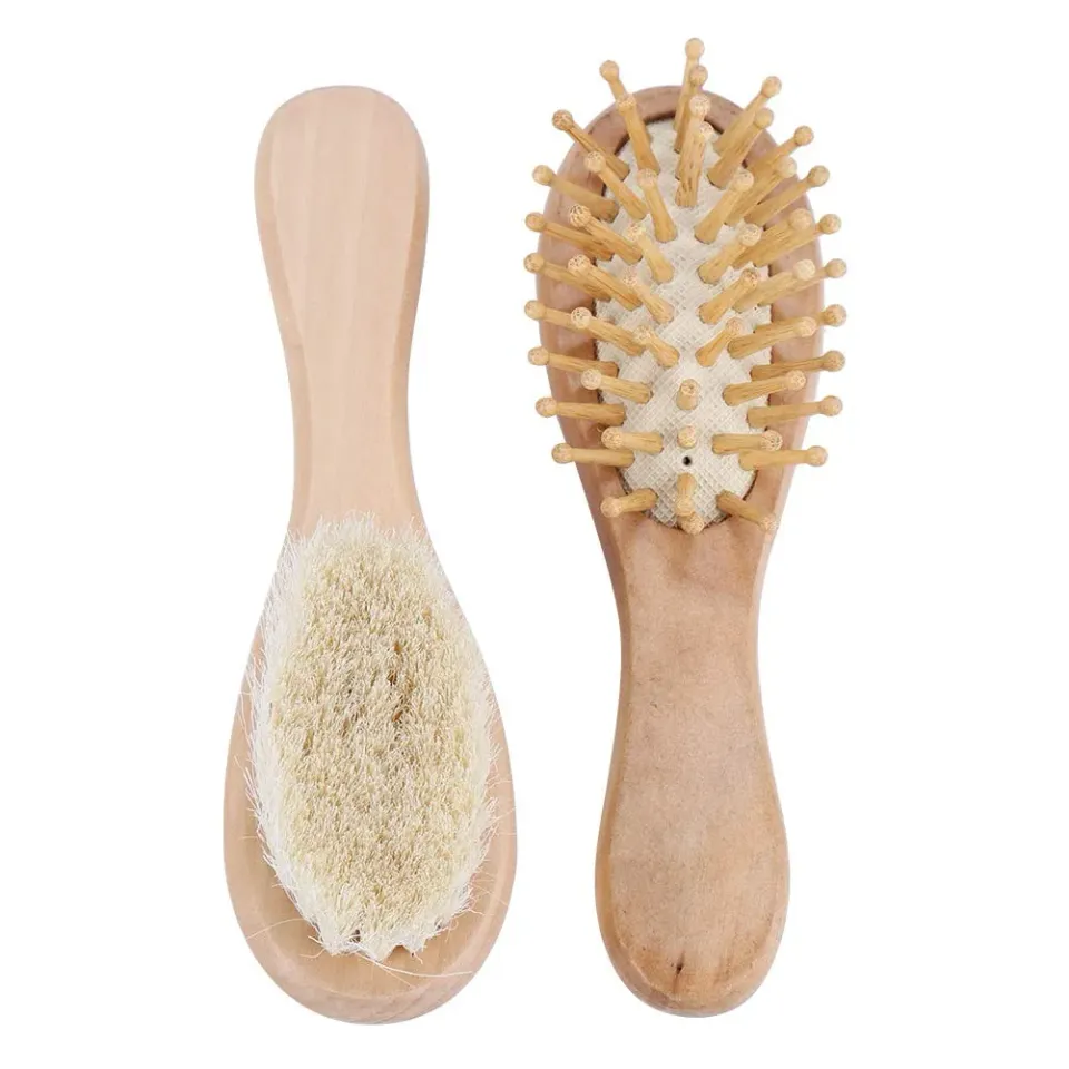 Garosa brosse à cheveux bébé poils de chèvre et bois