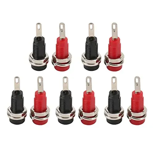Garosa Douille banane 2 mm pour panneau, lot de 10 rouge et noir