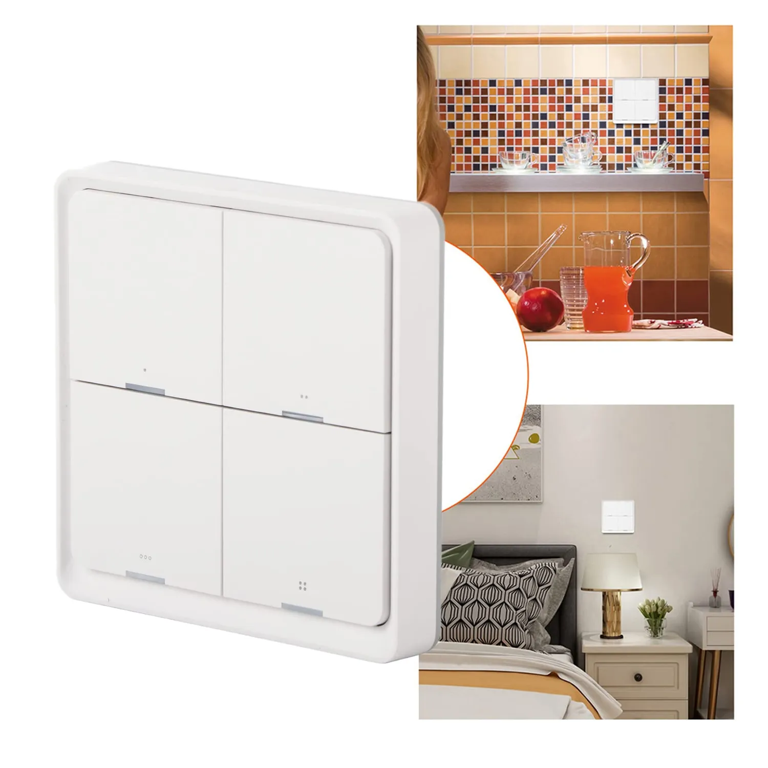 Garosa interrupteur de scène 4 voies sans fil Zigbee CR2430