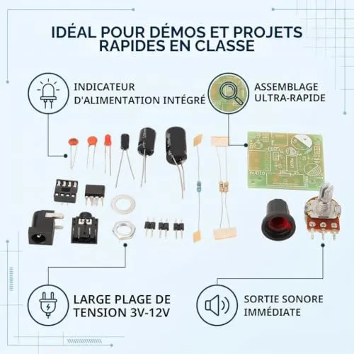 Garosa Kit Amplificateur Audio LM386 3-12V à Souder
