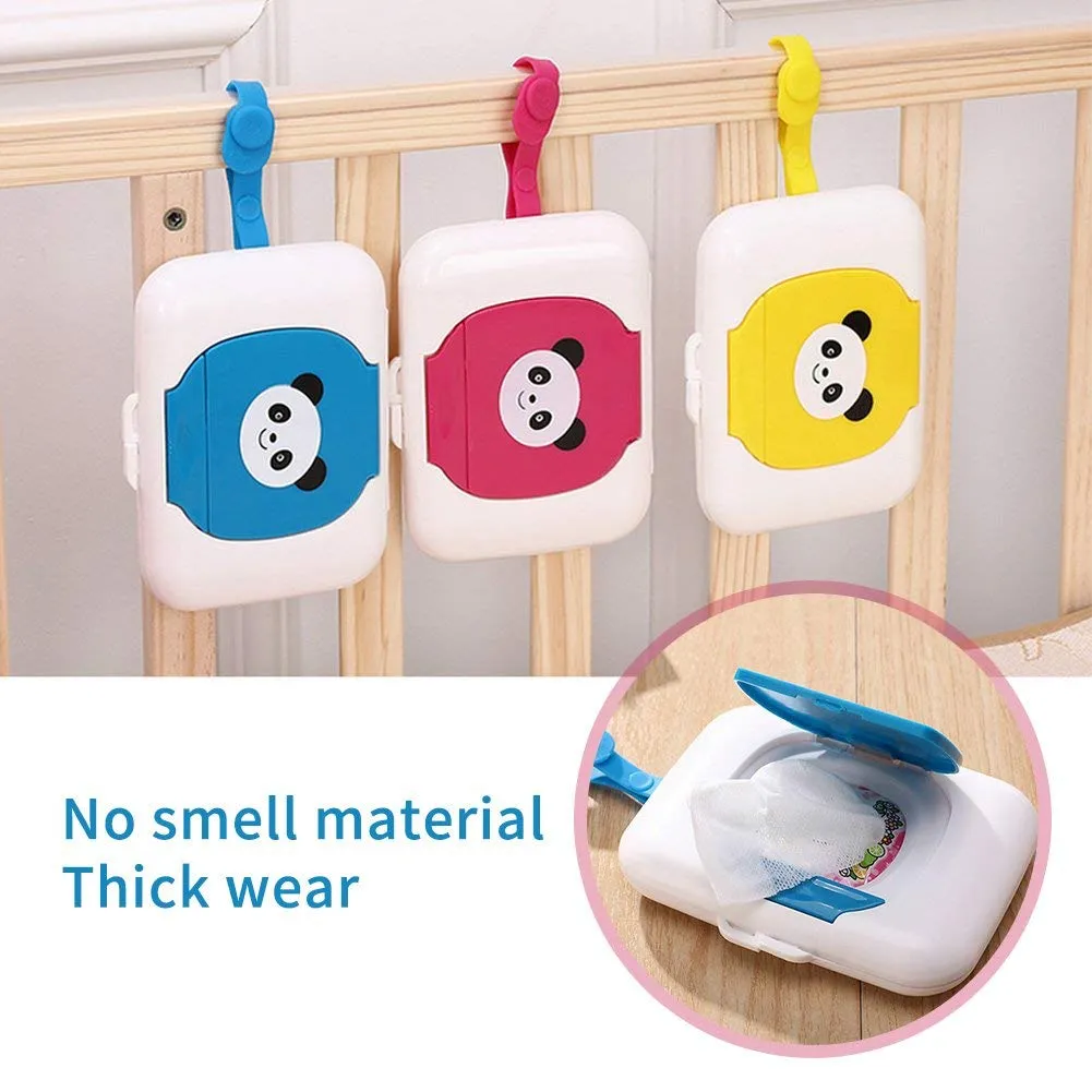 Garosa boîte à lingettes portable blanc et bleu, avec sangle silicone