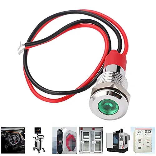 Garosa Voyant LED métallique 220 V vert étanche