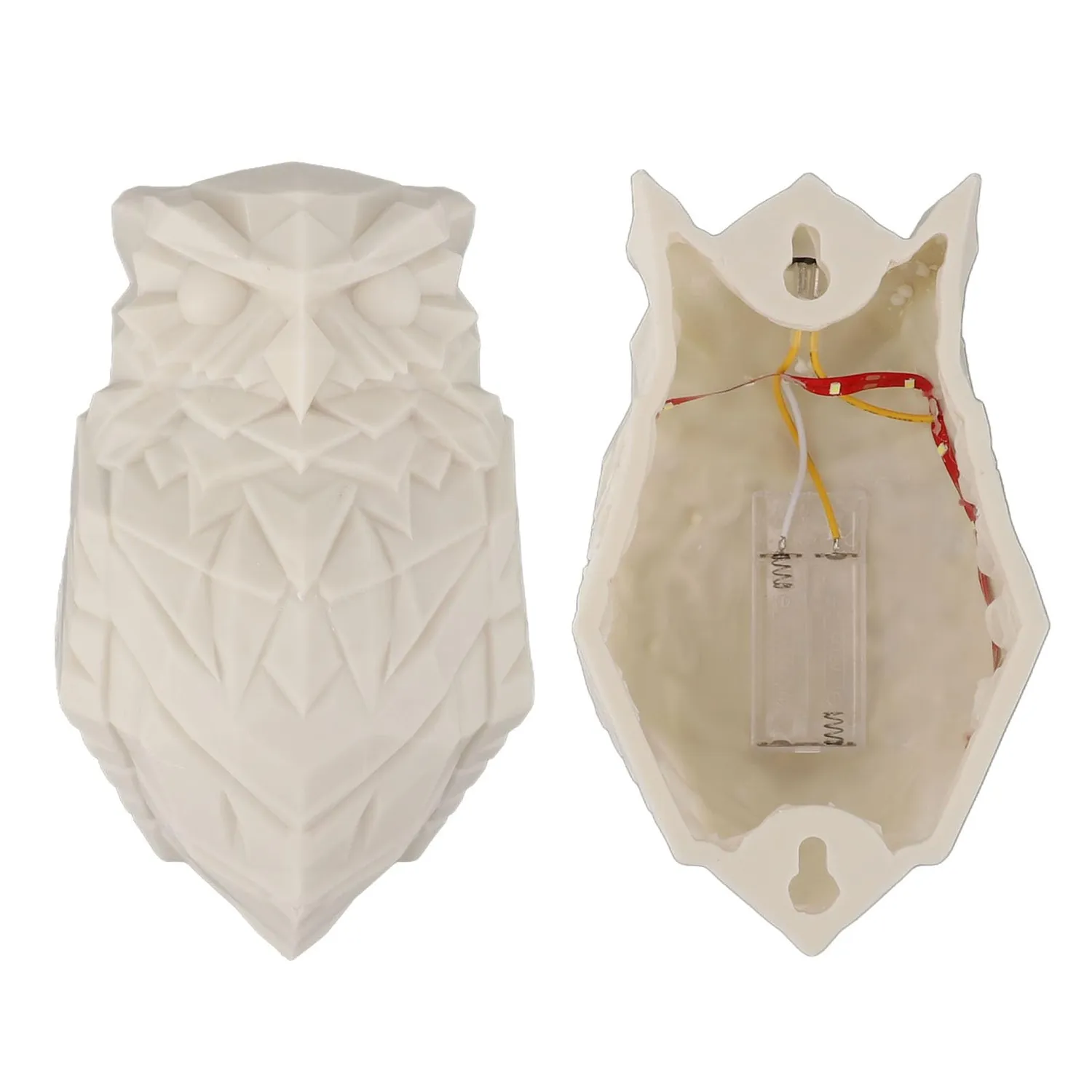 Garosa applique murale LED hibou blanc chaud piles