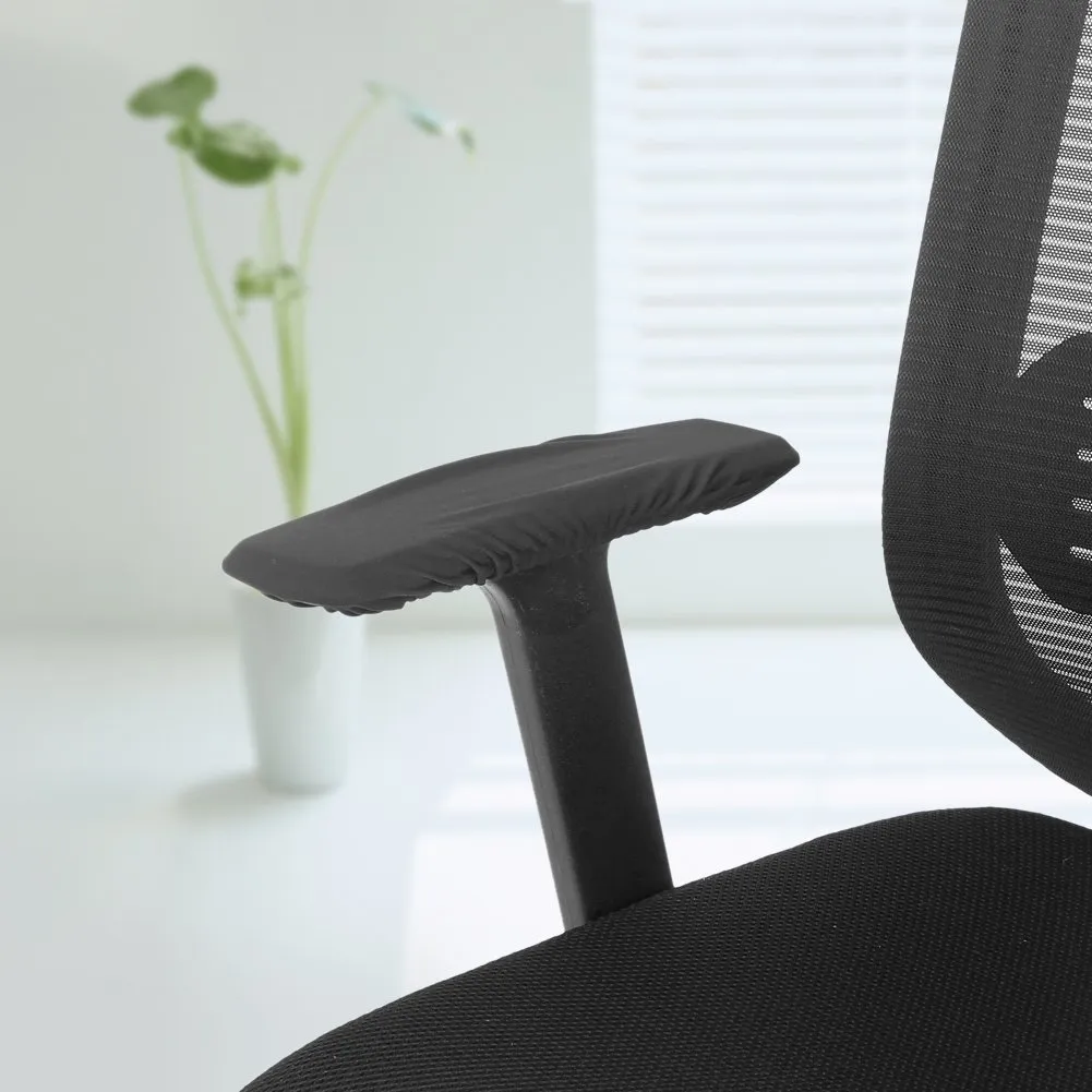 Garosa housses d’accoudoir chaise de bureau noires lot de 2 en polyester