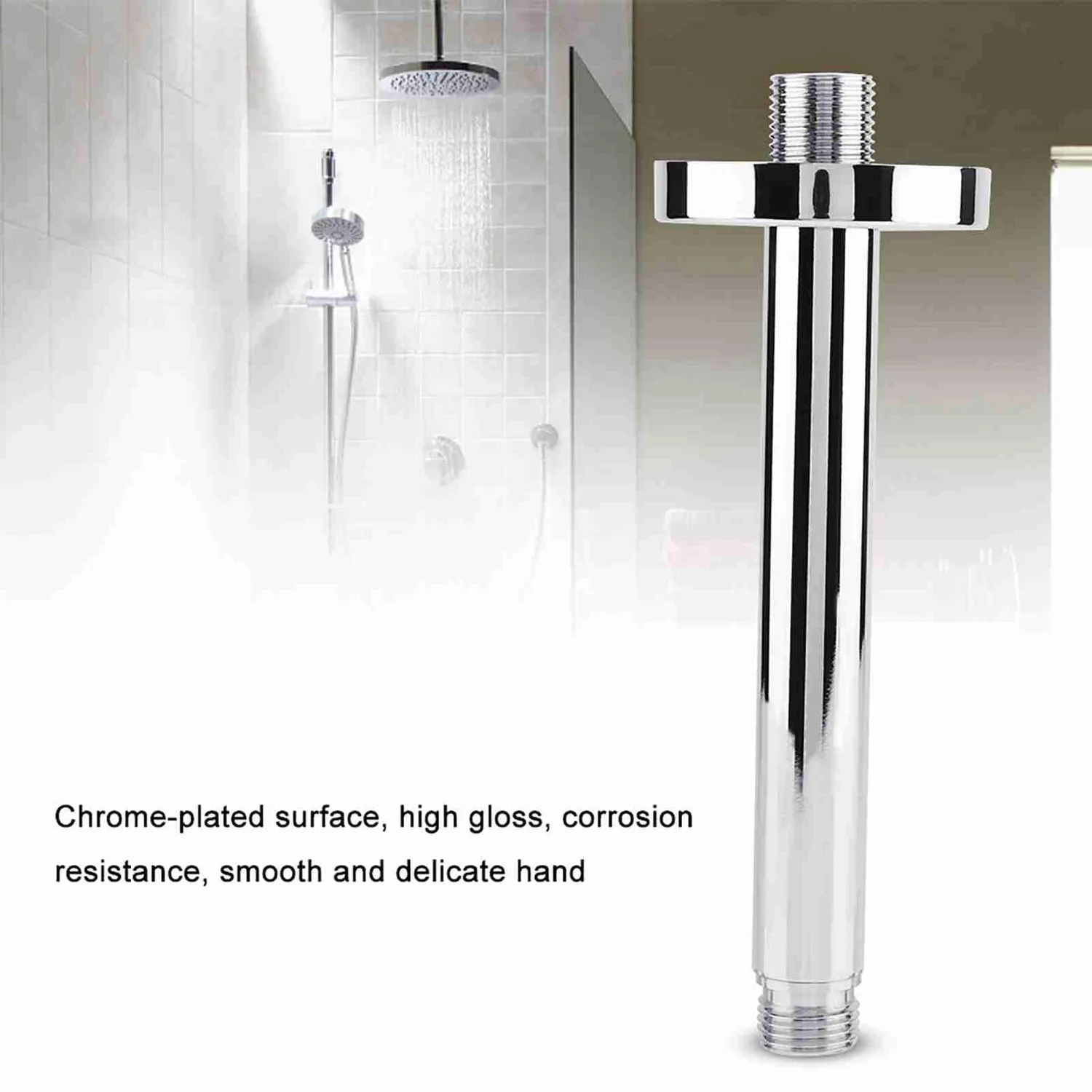 Garosa bras de douche 8 pouces acier inoxydable mural