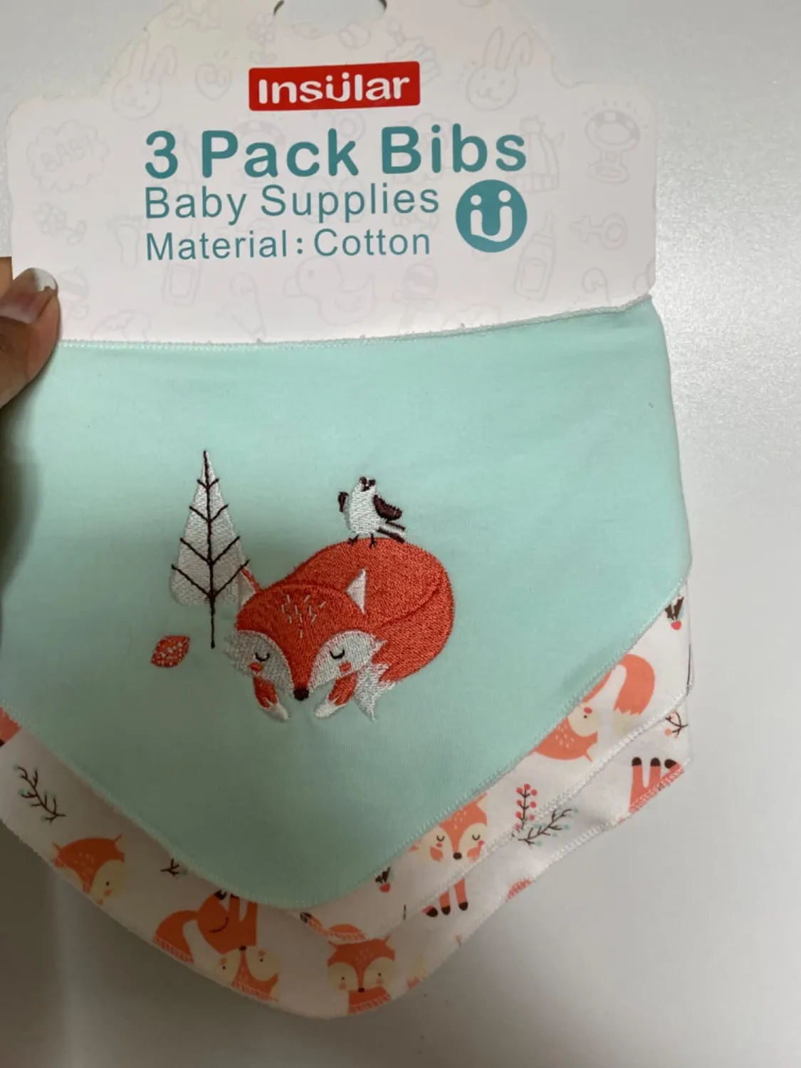 Garosa bavoir bébé renard en coton double couche absorbant