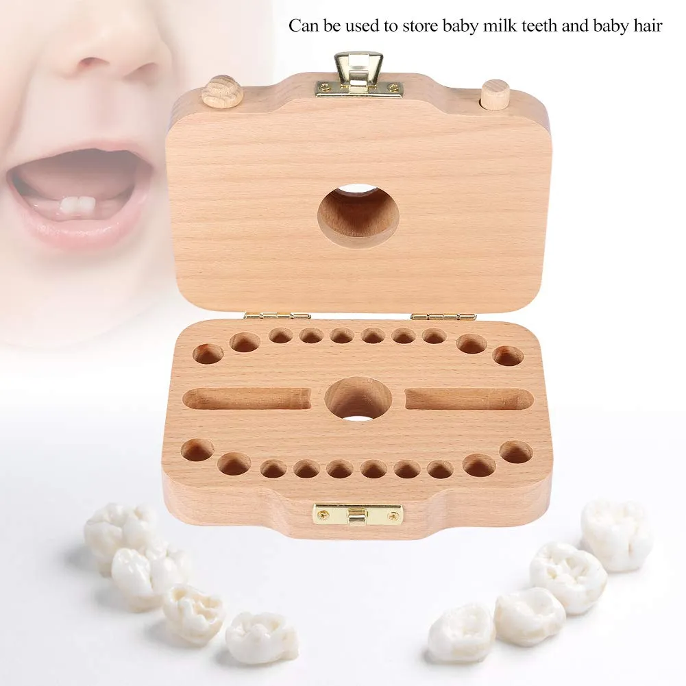 Garosa boîte à dents de lait en bois rouge pour bébé