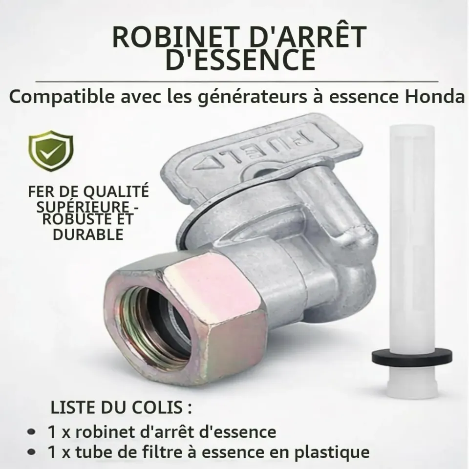 Garosa robinet d’essence marche-arrêt pour tondeuse et générateur