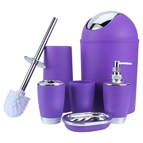 Garosa Ensemble salle de bain 6 pièces violet résine
