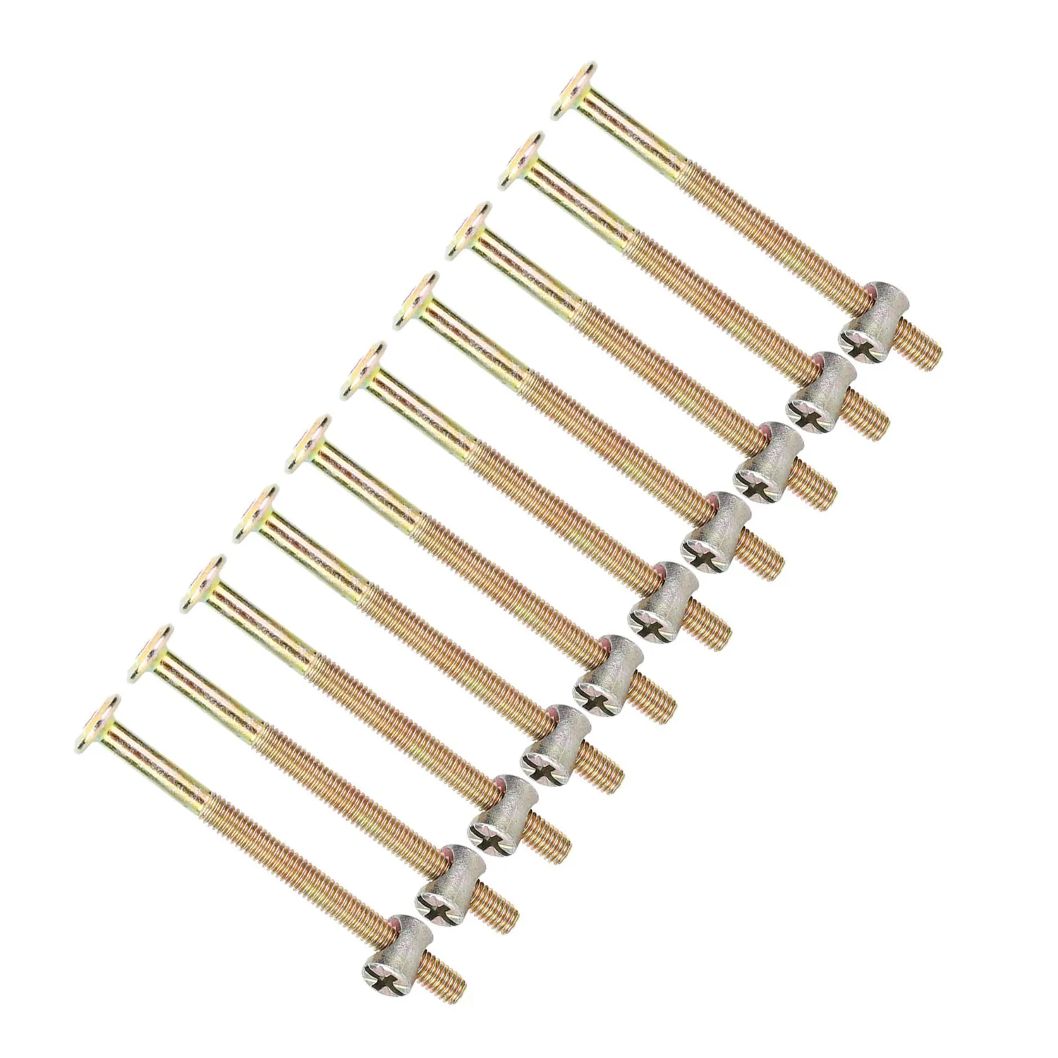 Garosa boulons de meubles M6 80 mm lot de 10 acier zingué