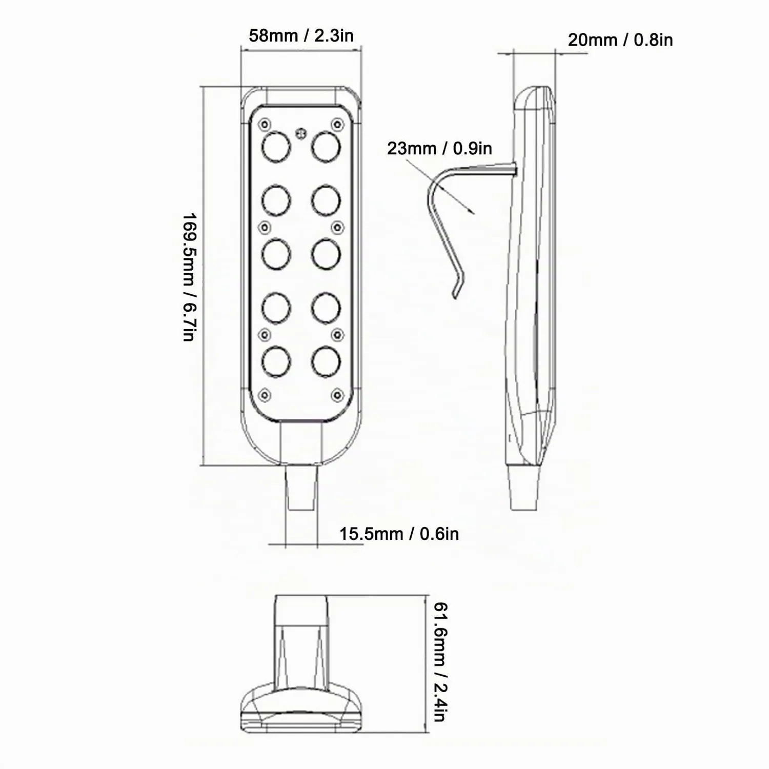 Garosa télécommande fauteuil lit électrique 8 broches IP66