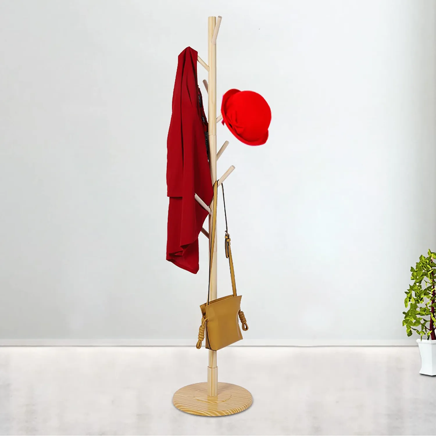 Garosa porte-manteau sur pied arbre bois naturel