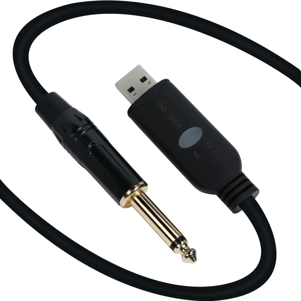 PLC Tech SH-AU20B câble audio USB guitare 6,35 mm 96 kHz 24 bits