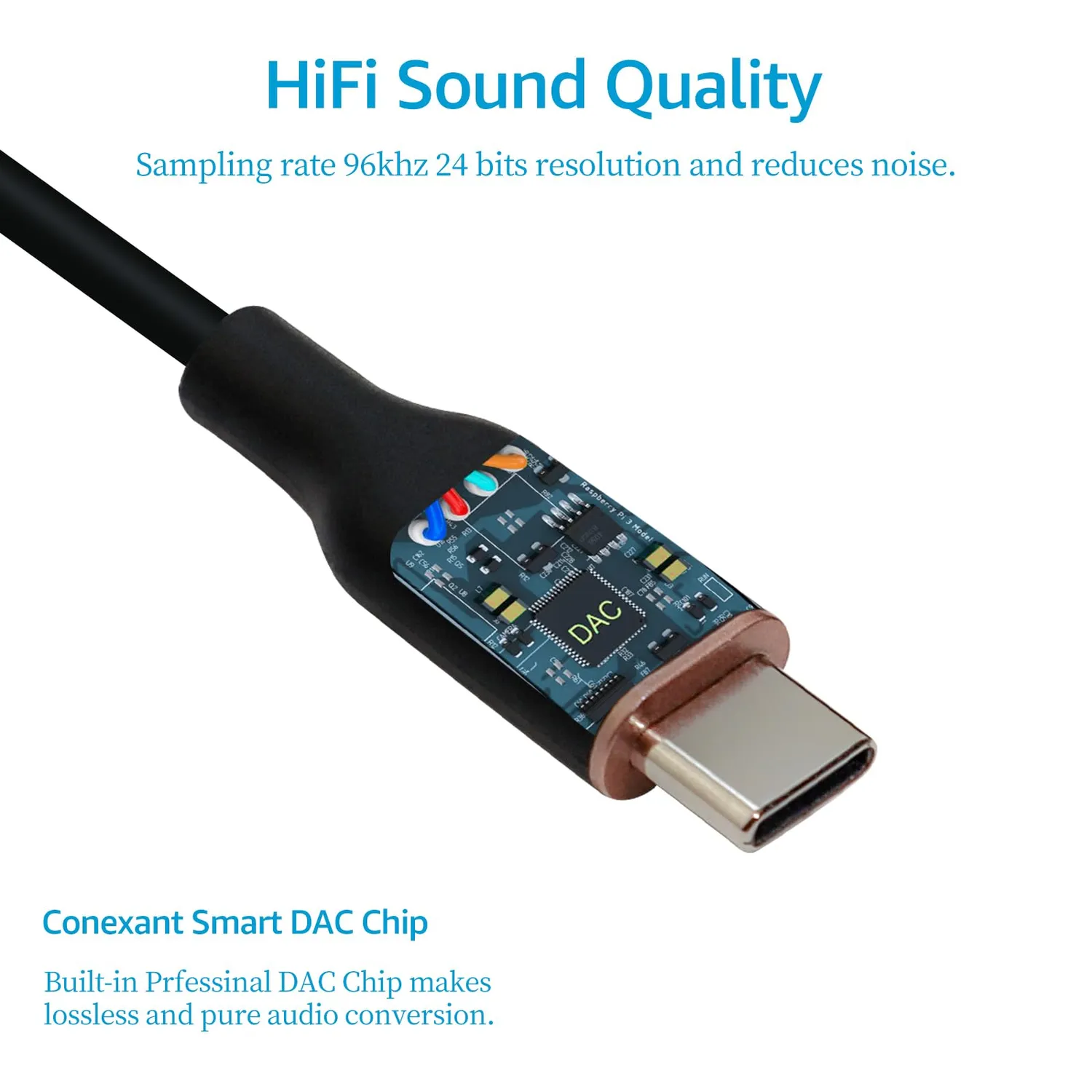DSD TECH SH-AU05A adaptateur USB-C jack 3,5 mm 24 bits/96 kHz