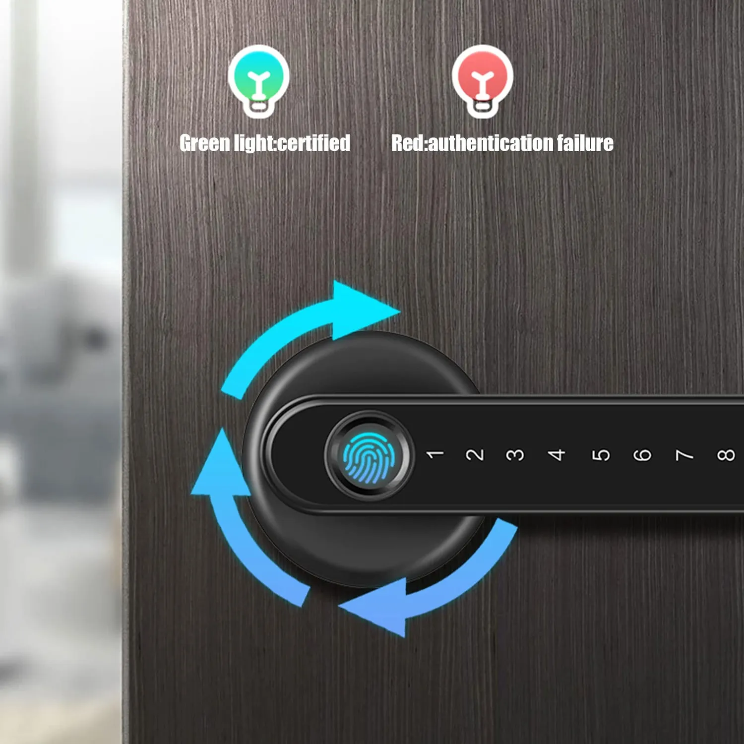 Garosa serrure intelligente à empreinte digitale noire pour porte