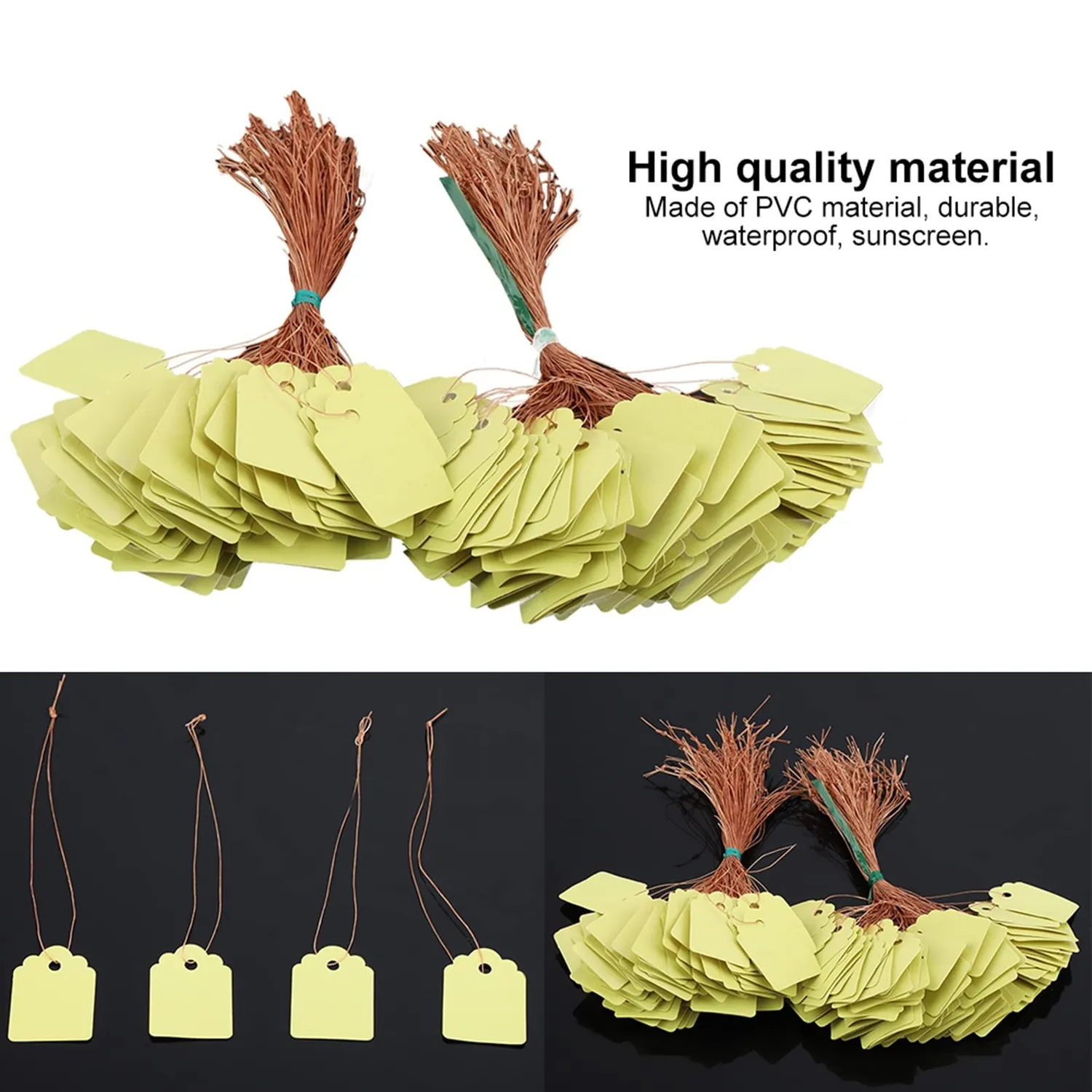 Garosa étiquettes de plantes PVC jaunes lot de 200, réutilisables
