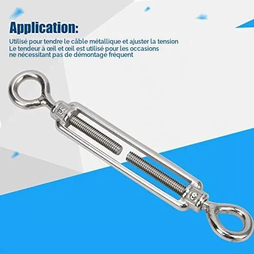 Garosa tendeur inox M6 oeil-oeil 150mm lot de 10