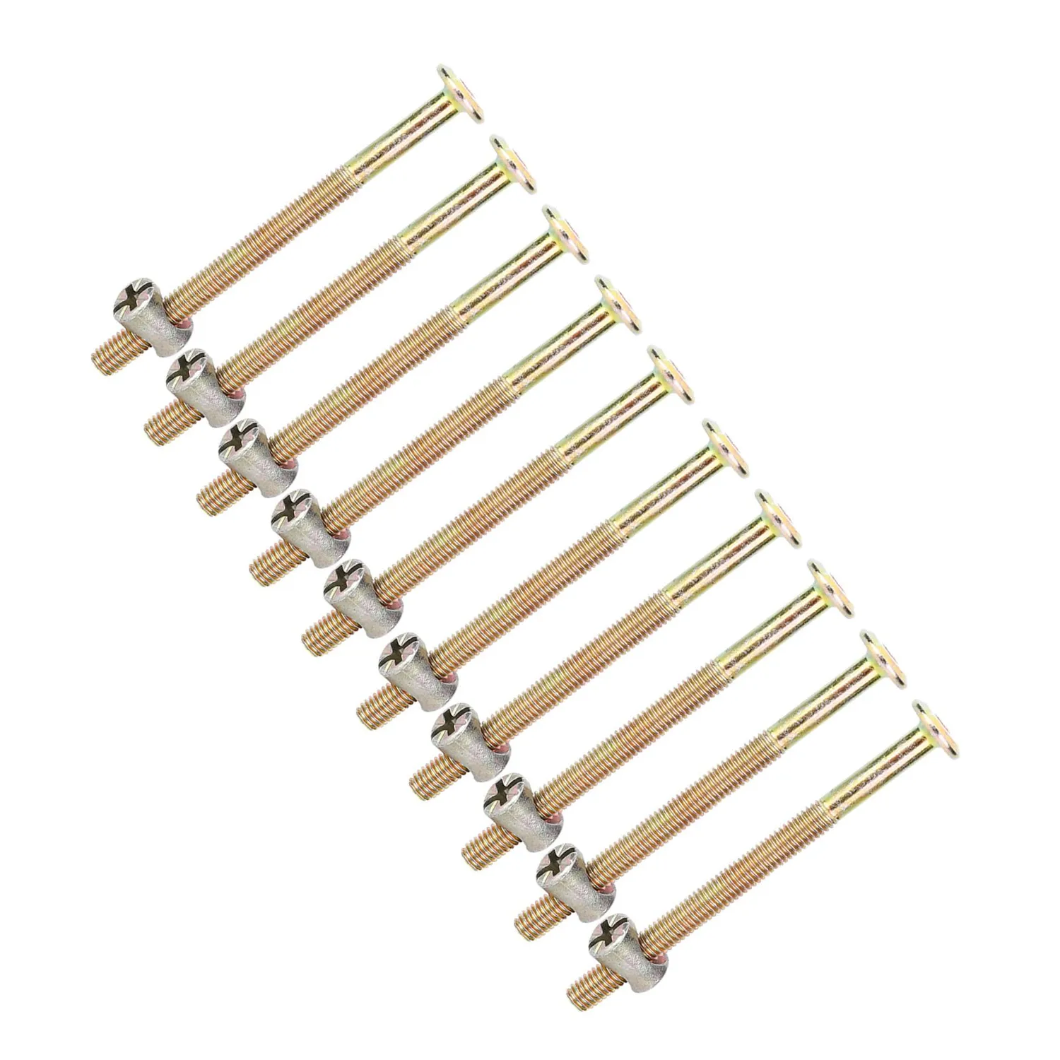 Garosa boulons de meubles M6 80 mm lot de 10 acier zingué