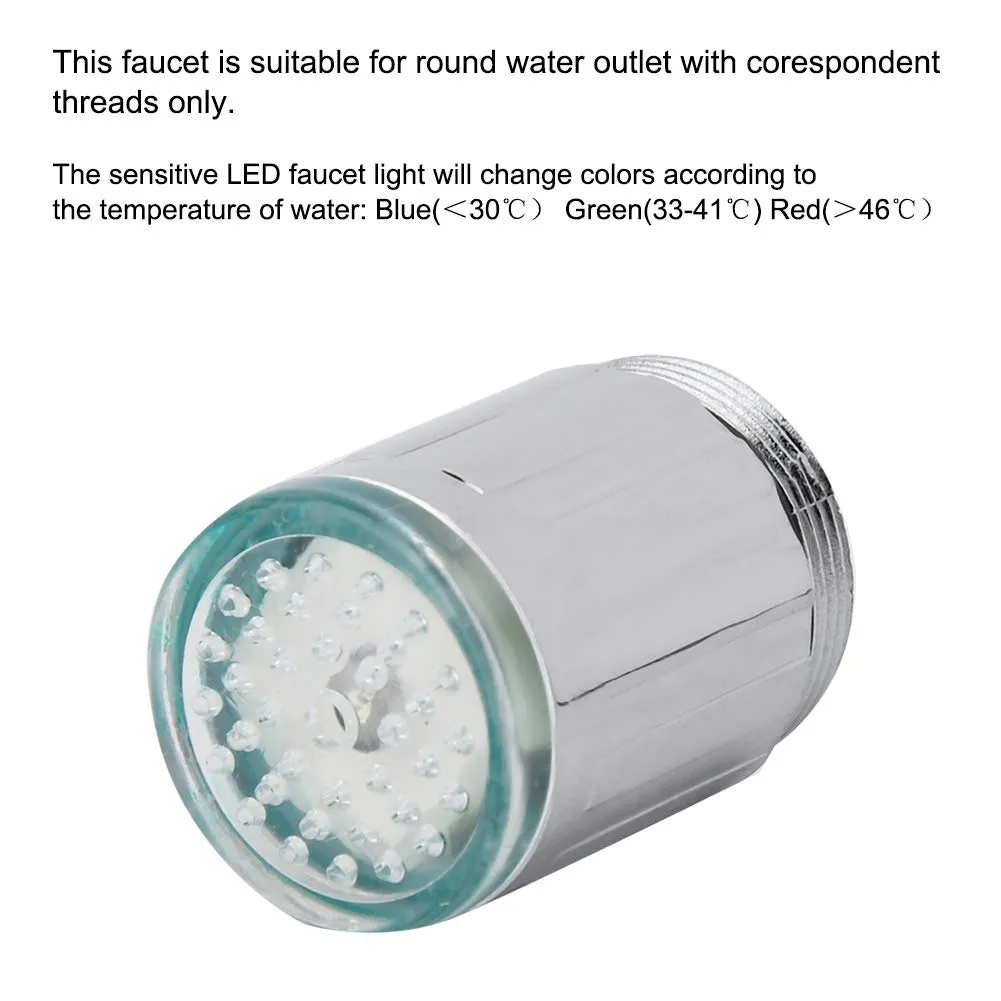 Garosa robinet LED à contrôle de température 3 couleurs sans piles