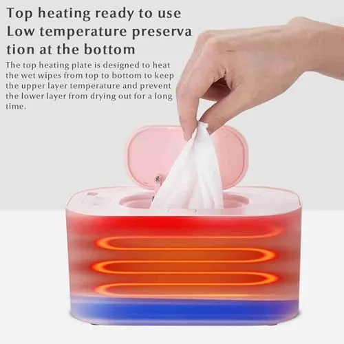 Garosa chauffe-lingettes bébé rose LED 60°C USB