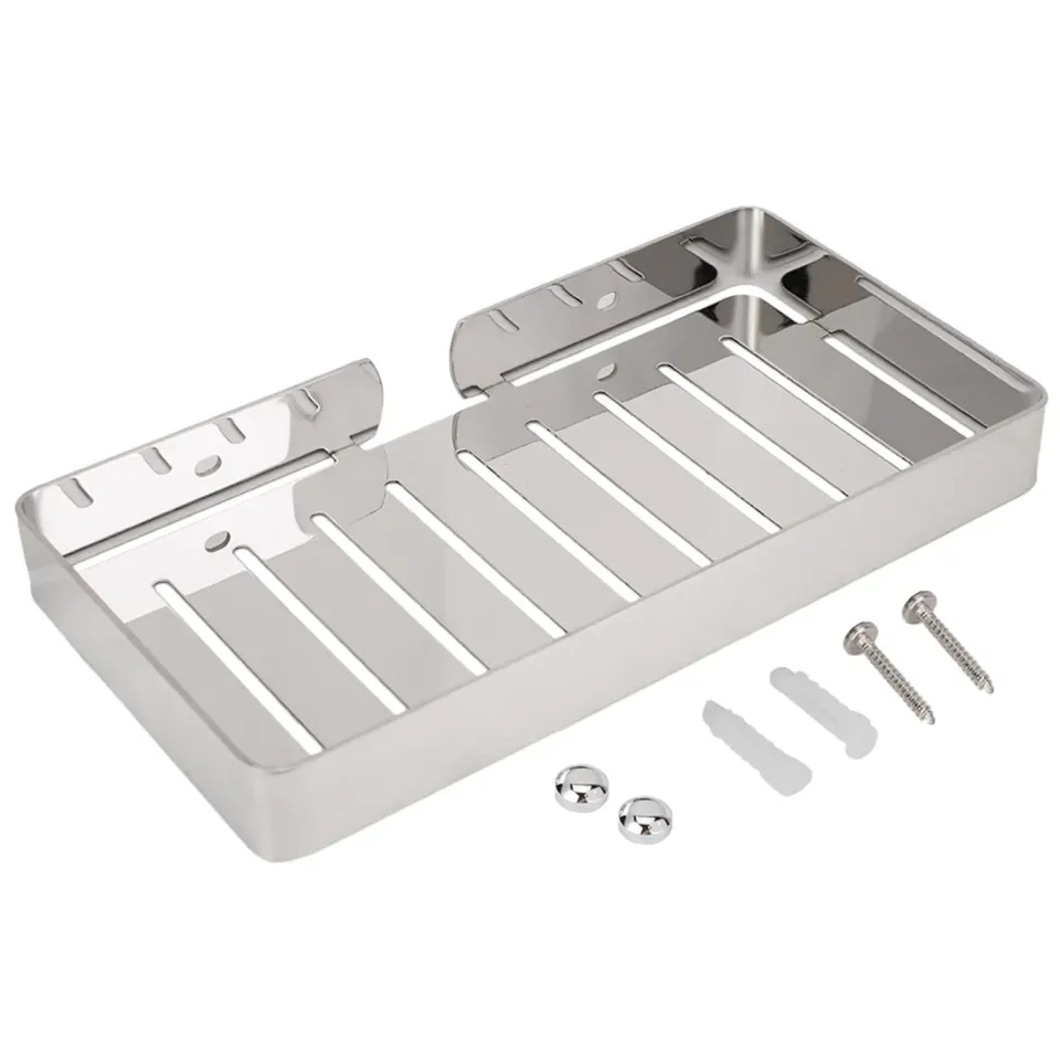 Garosa étagère de salle de bain porte-savon murale argentée 23 cm, acier inoxydable 304
