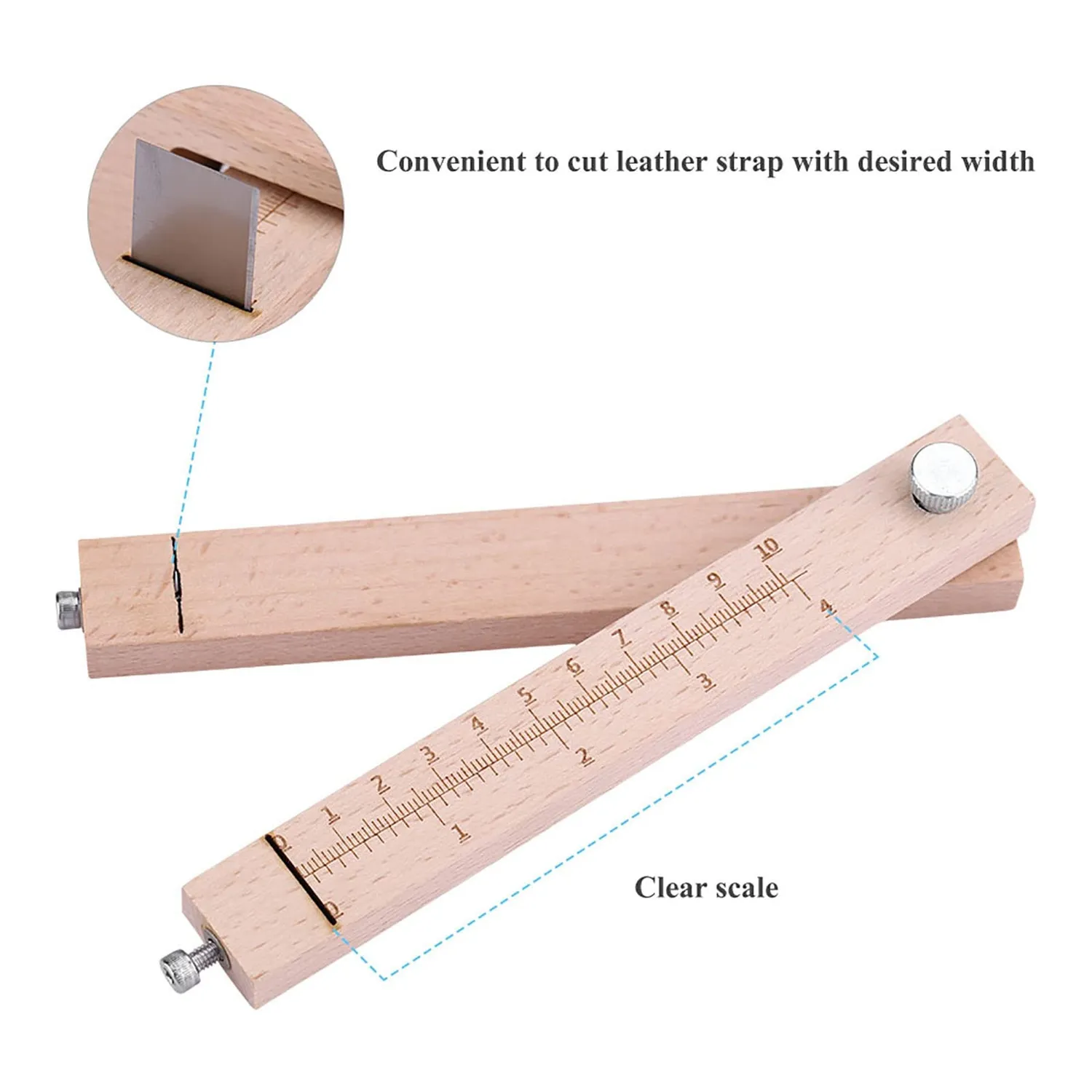 Garosa coupe-cuir réglable pour lanières 0 à 10 cm avec 5 lames