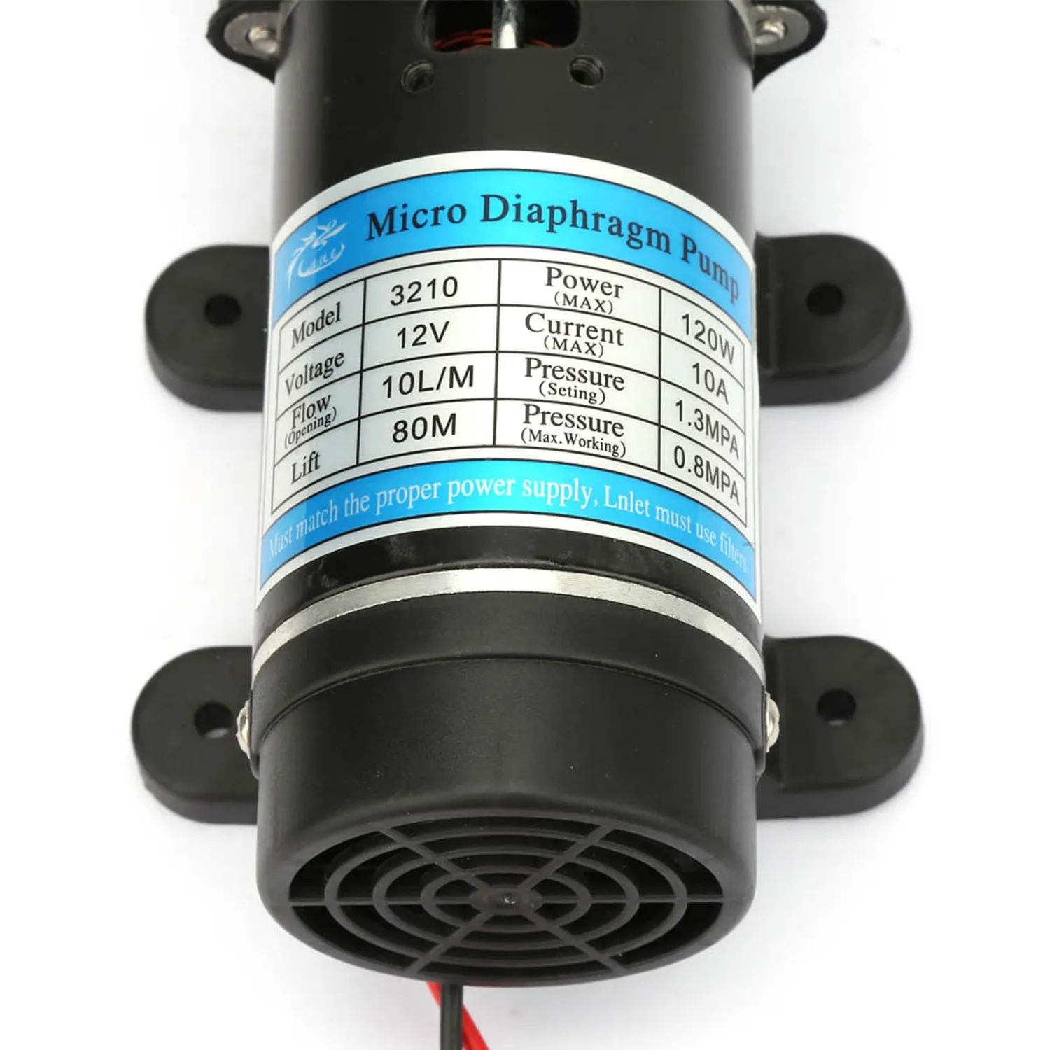 Garosa pompe à eau à diaphragme 12 V 10 L/min 120 W