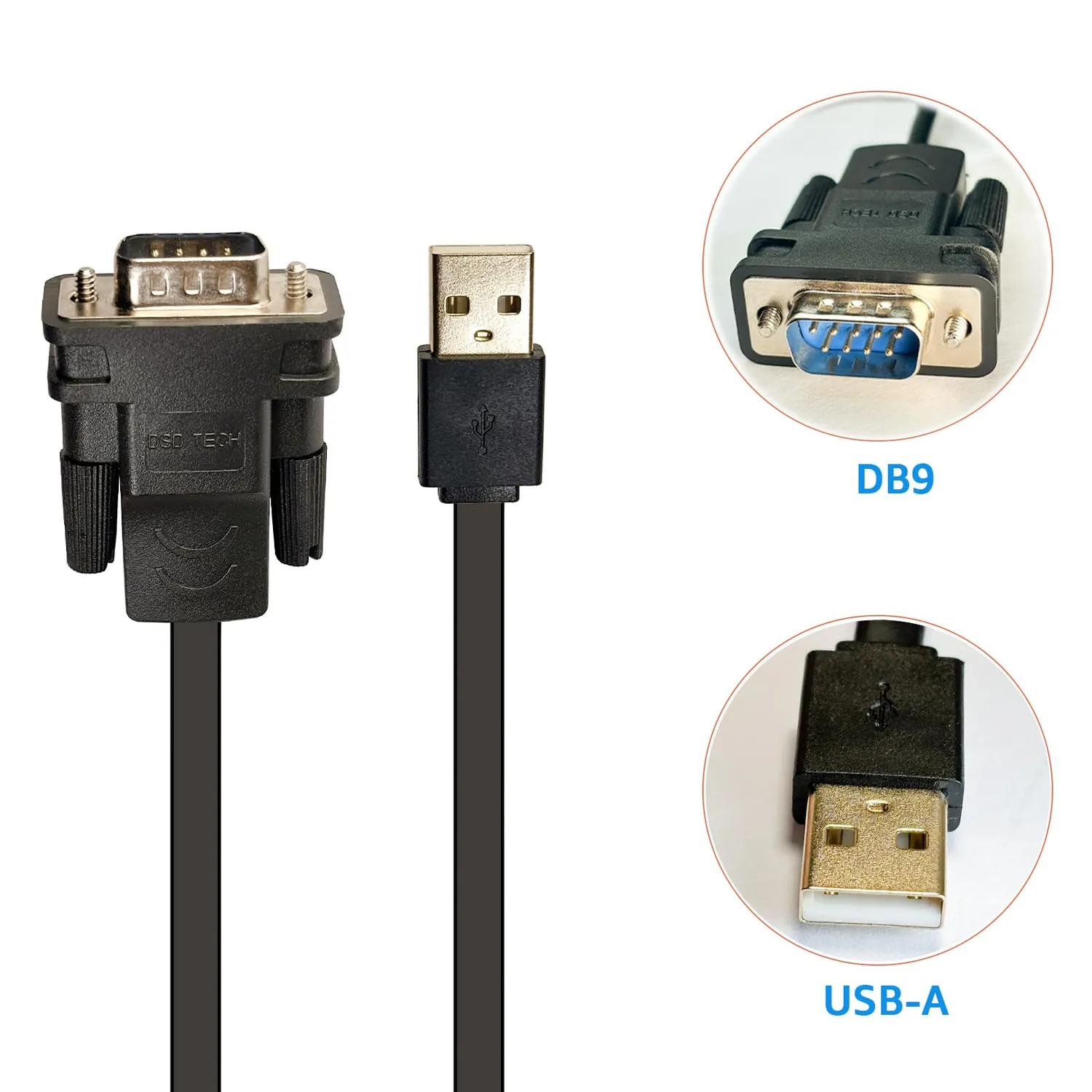 DSD TECH SH-RS232D2 câble USB vers série RS232 DB9 1,8 m