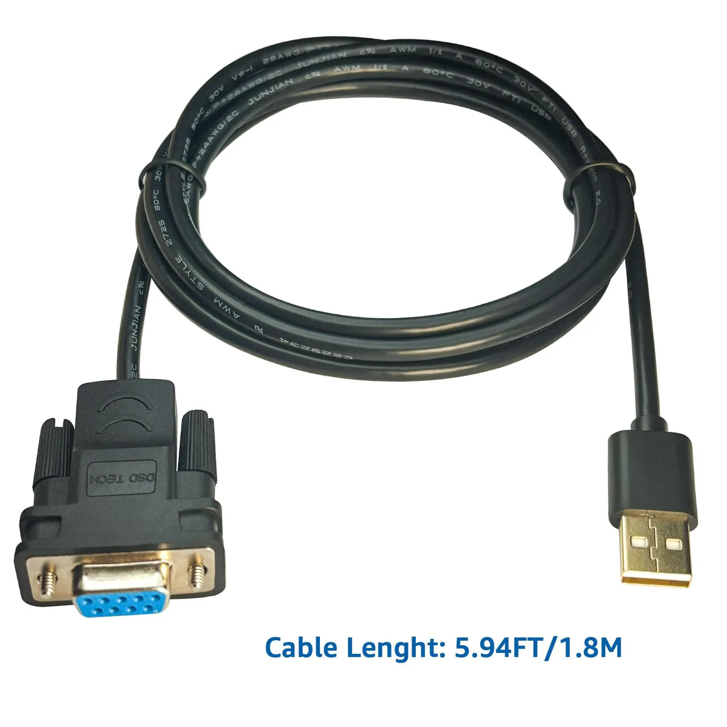 DSD TECH SH-RS232G câble USB vers série DB9 femelle FTDI 1,8 m