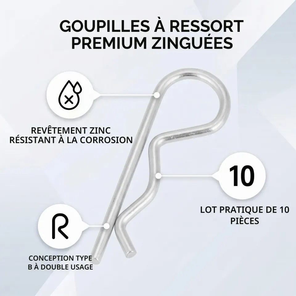 Garosa goupilles fendues 3 × 60 mm lot de 10 galvanisées