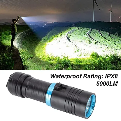 Garosa Lampe de plongée LED 5000LM IPX8 100 m