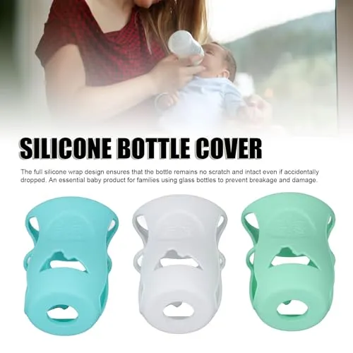 Garosa manchon silicone biberon verre 240ml lot 3 blanc isolant